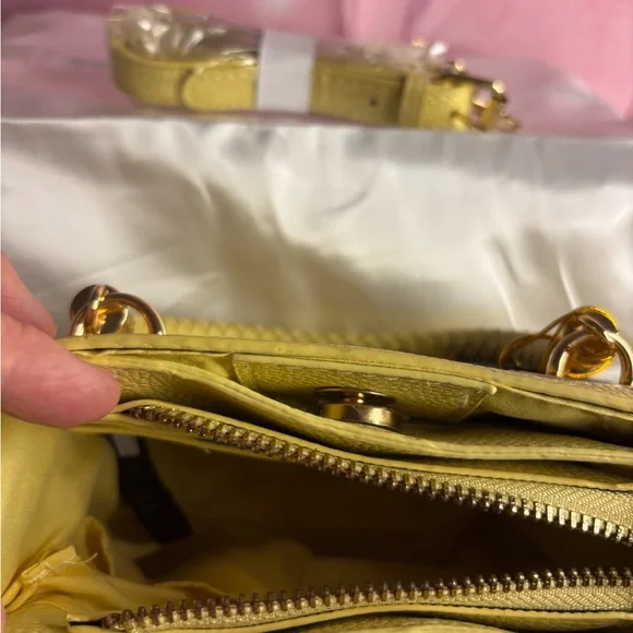 Bebe Yellow Satchel with Gold Accents - Picture 5 of 6